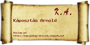 Káposztás Arnold névjegykártya