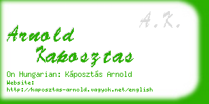 arnold kaposztas business card